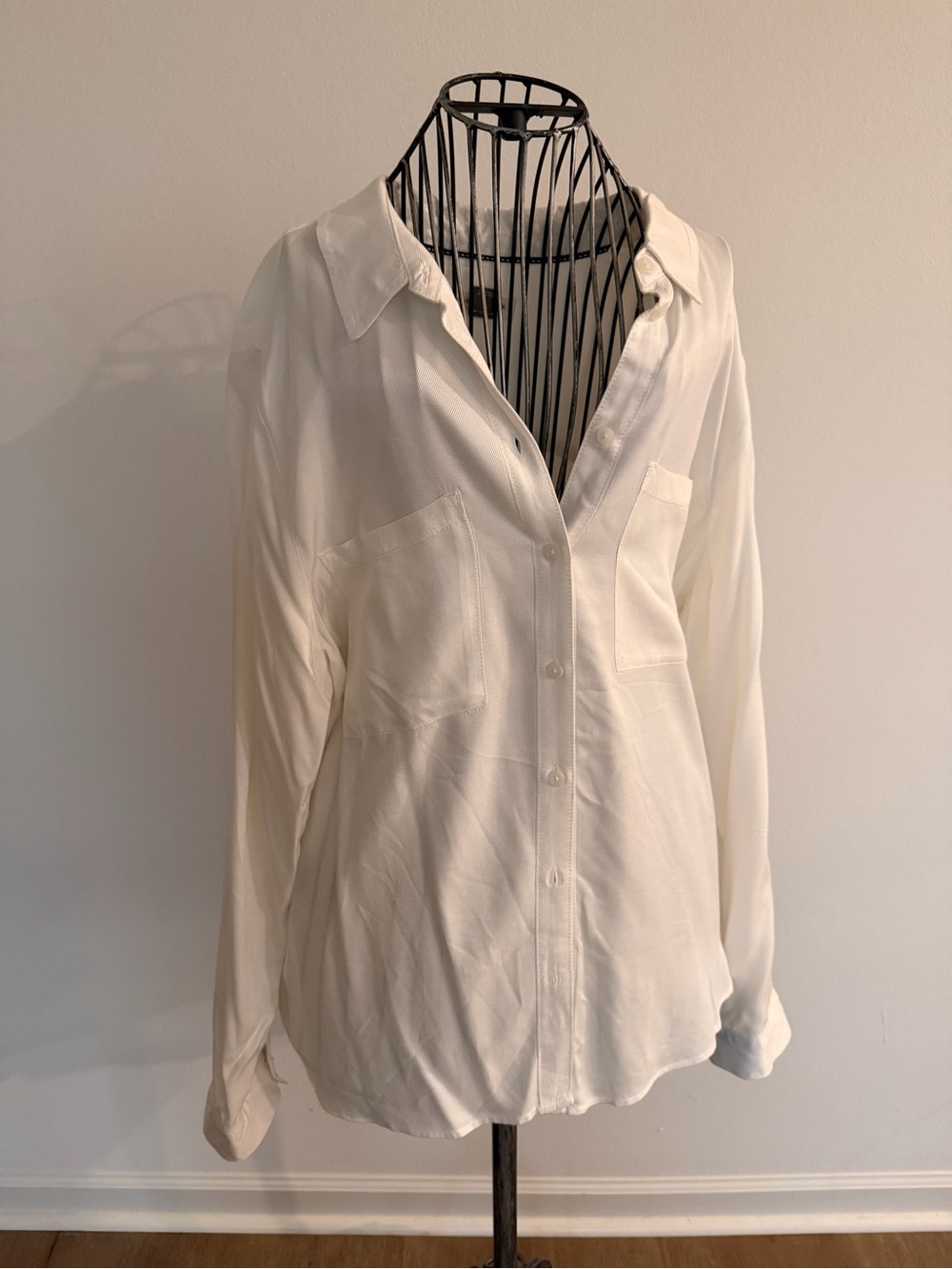 Anthropologie Ivory Button-Down Blouse